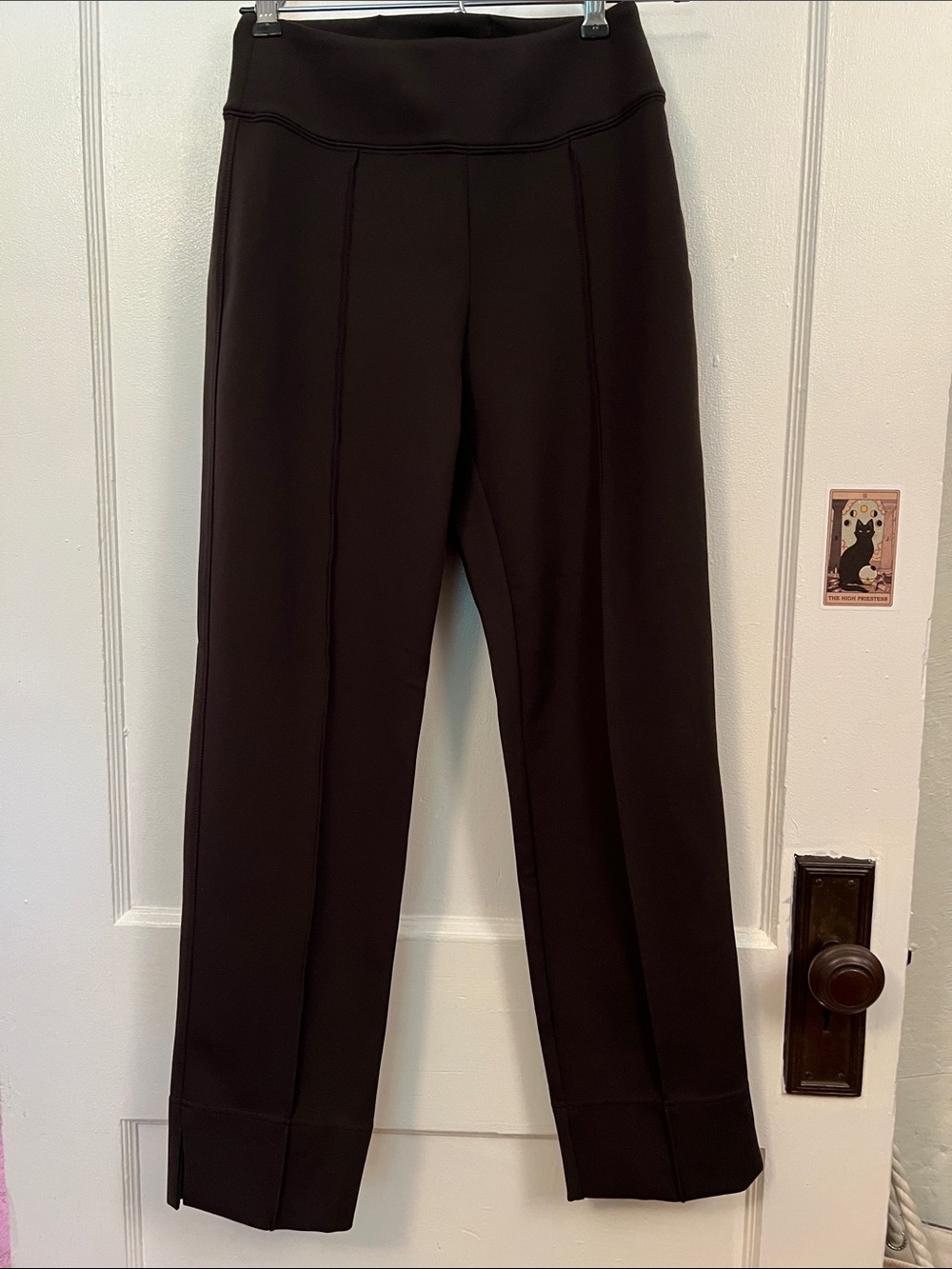 MM Lafleur Dark Brown Women's Straight-Leg Performance Pants